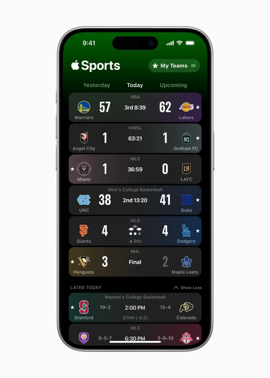 Apple'dan Maçkolik rakibi yeni uygulama: Apple Sports
