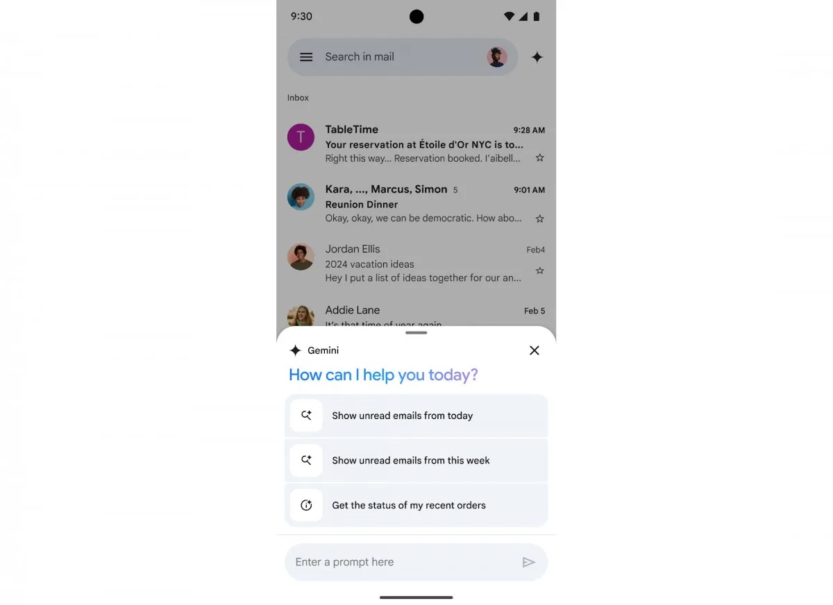 Gmail, Google Gemini ile sohbet özelliği kazanıyor Gmail, Google Gemini ile sohbet özelliği kazanıyor