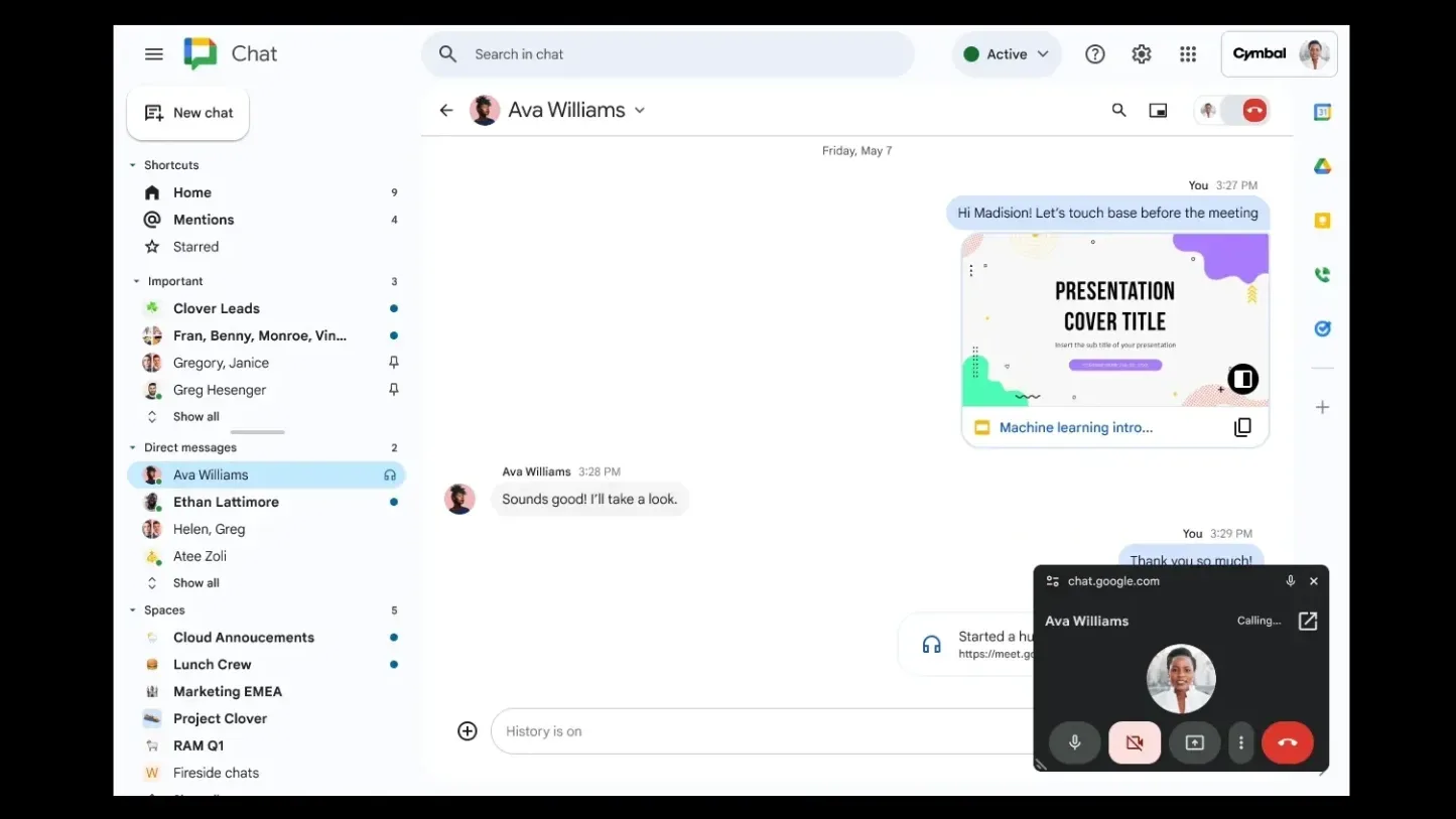 Google Chat huddles