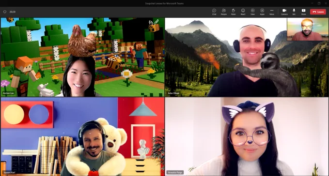 Microsoft Teams'e Snapchat lensleri entegre ediliyor Microsoft Teams'e Snapchat lensleri entegre ediliyor