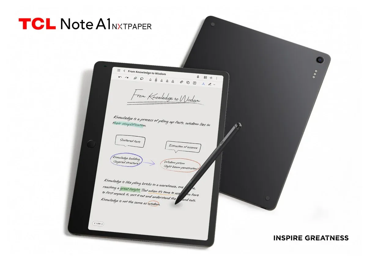 TCL, yeni dijital not defteri Note A1 NxtPaper'i tanıttı TCL, yeni dijital not defteri Note A1 NxtPaper'i tanıttı