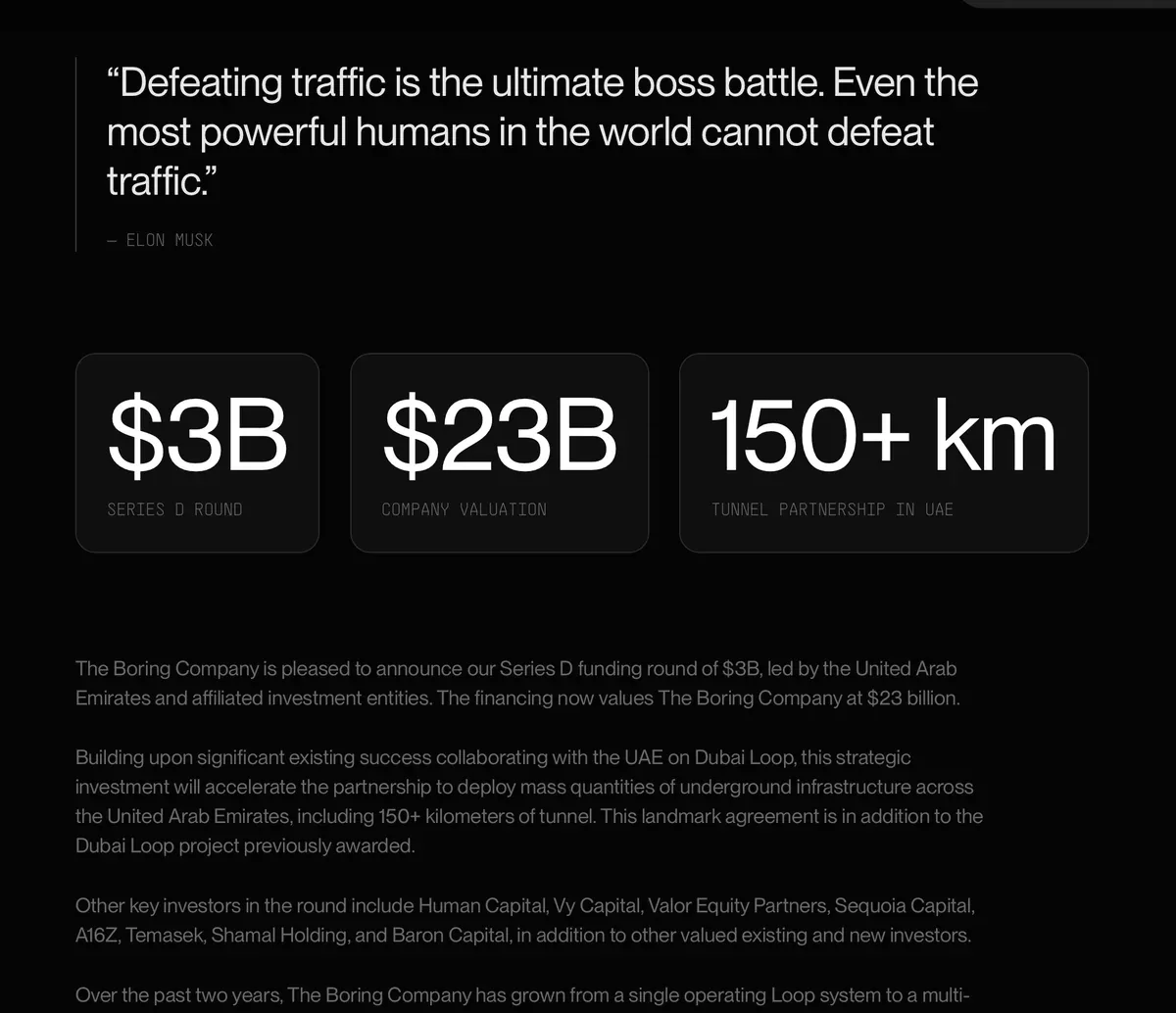 Elon Musk'ın ulaşım şirketi The Boring Company, 3 milyar dolar yatırım aldı – görsel 2