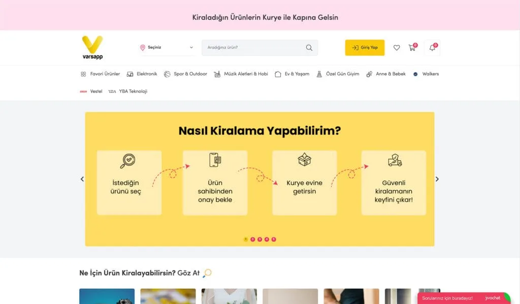 Eşya kiralama platformu Varsapp, 1.2 milyon TL yatırım aldı Eşya kiralama platformu Varsapp, 1.2 milyon TL yatırım aldı