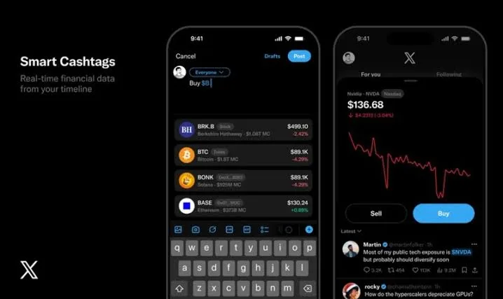 X, hisse alım-satım özelliği Cashtags'i tanıttı